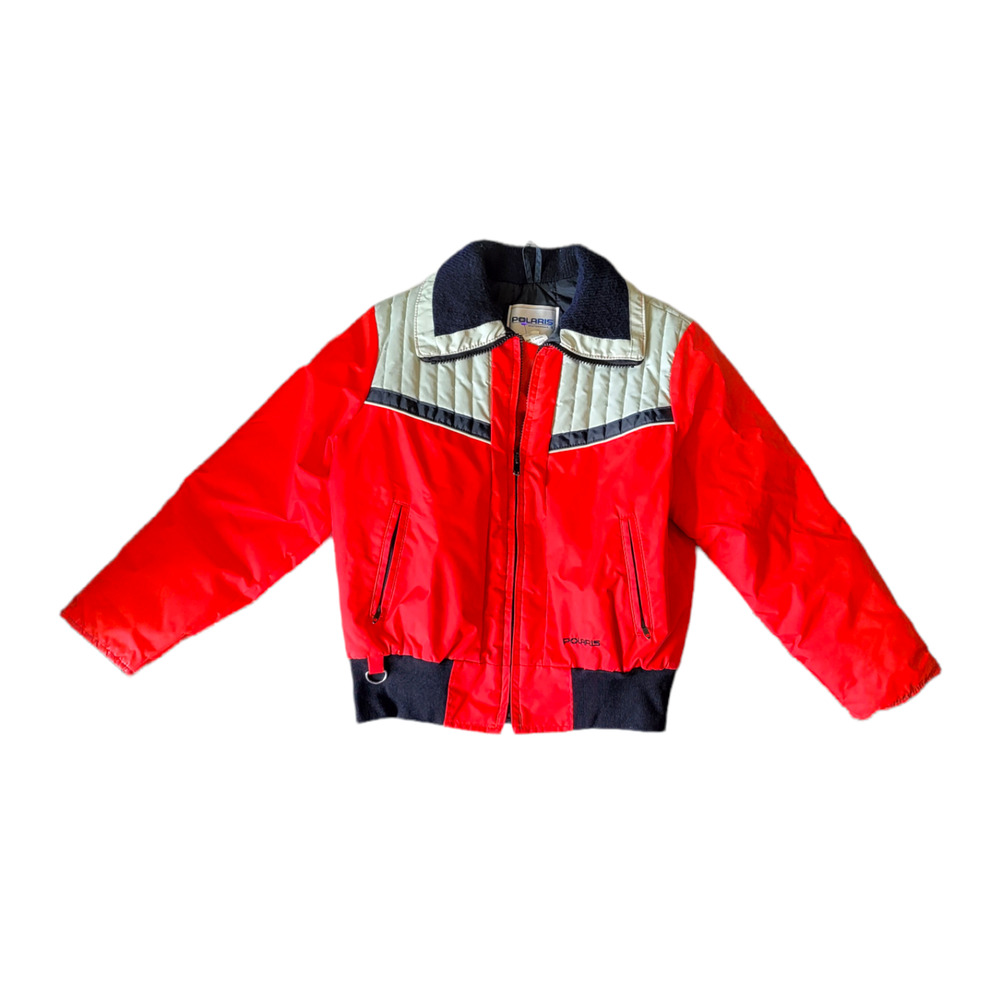 Vintage Polaris Puffer Coat Snowmobiling Jacket Outerwear Retro 80s Womens Large